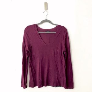 Ann Taylor Aubergine V-Neck Sweater